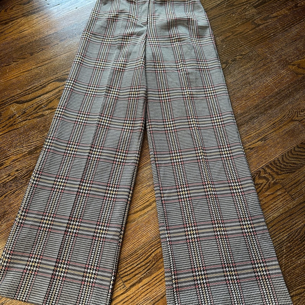 Plaid Wide Leg Women's Pants